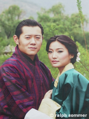 Der König von Bhutan mit seiner Frau