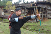 Bogenschützen Chumney Tal Bhutan