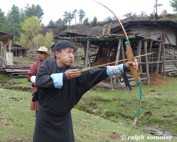 Bogenschützen Chumney Tal Bhutan