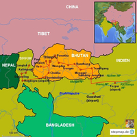 Übersichtskarte von Bhutan
