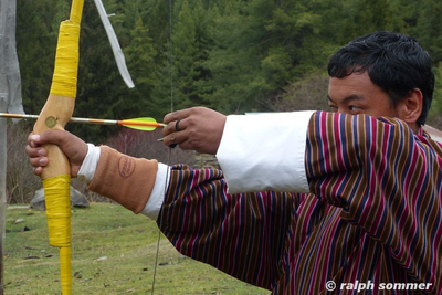 Bogenschütze Chumney Tal Bhutan