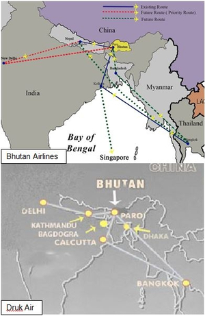 Internationale Flüge nach Bhutan