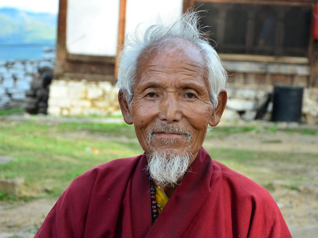 Mönch in Bhutan